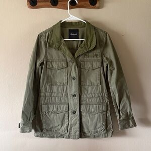 Madewell Olive Green 100% Cotton Military Utility Field Jacket Size S